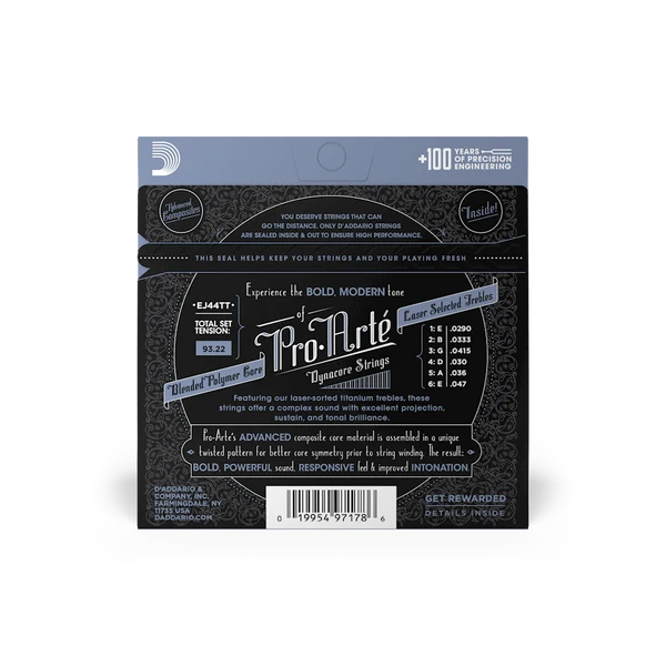 Dây Guitar Classic D'Addario EJ44TT Dynacore Titanium Extra-Hard