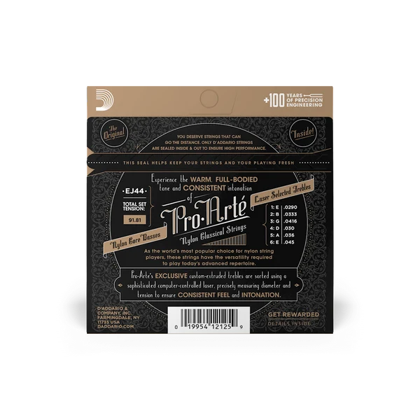 Dây Guitar Classic D'Addario EJ44 Pro-Arté Extra-Hard