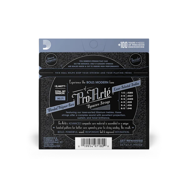 Dây Guitar Classic D'Addario EJ46TT Dynacore Titanium Hard