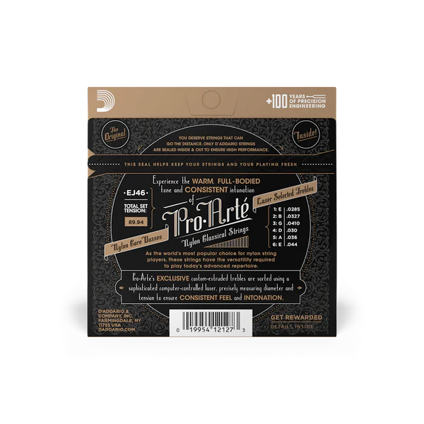 Dây Guitar Classic D'Addario EJ46 Pro-Arté Hard Tension
