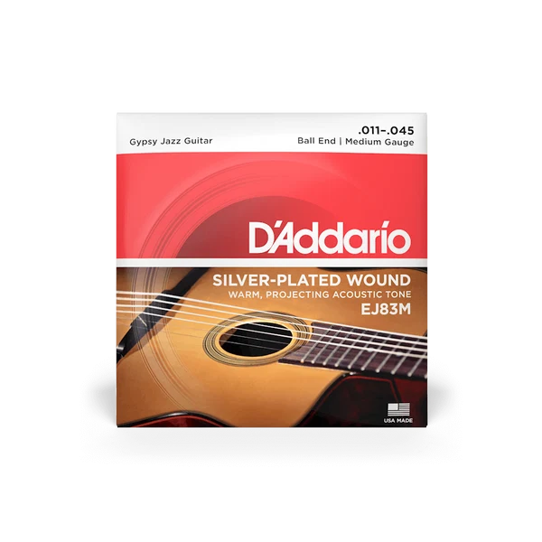Dây Đàn Guitar Gypsy Jazz D'Addario EJ83M (Silver Wound, Ball End, Medium 11-45)