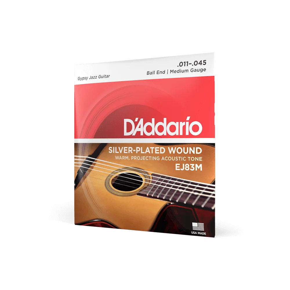 Dây Đàn Guitar Gypsy Jazz D'Addario EJ83M (Silver Wound, Ball End, Medium 11-45)