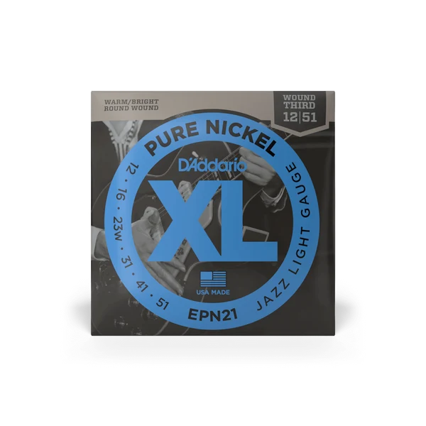 Dây Guitar Điện D'Addario EPN21 12-51 Pure Nickel Jazz