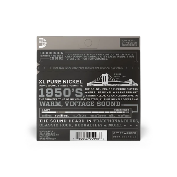 Dây Guitar Điện D'Addario EPN21 12-51 Pure Nickel Jazz