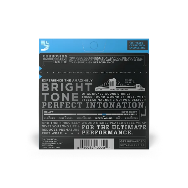 Dây Đàn Guitar Điện D'Addario EXL110+ 10.5-48 XL Nickel Wound