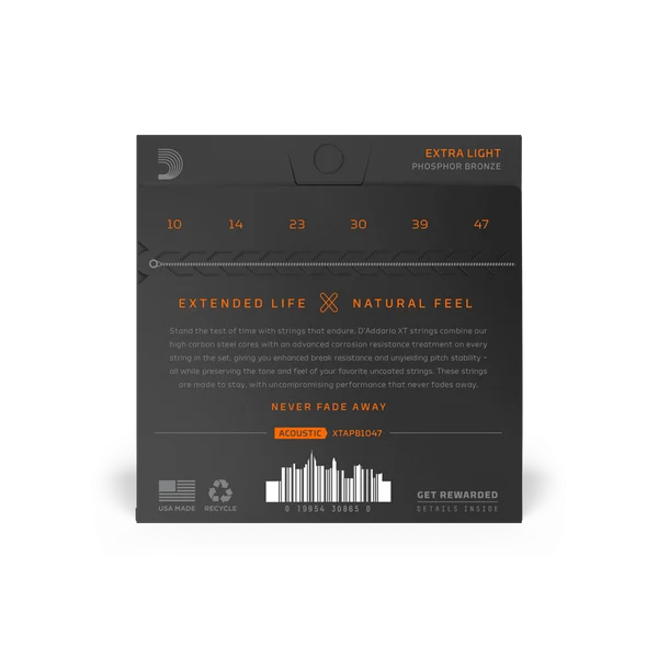 Dây Đàn Guitar Acoustic D'Addario XTAPB1047 (XT Phosphor Bronze, 10-47 Extra Light)