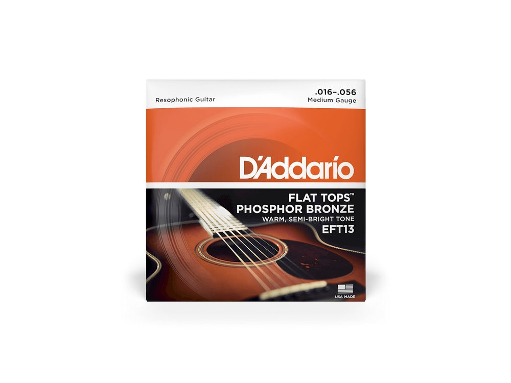 Dây Đàn Guitar Acoustic D'Addario EFT13 (Flat Tops Resophonic, 16-56)