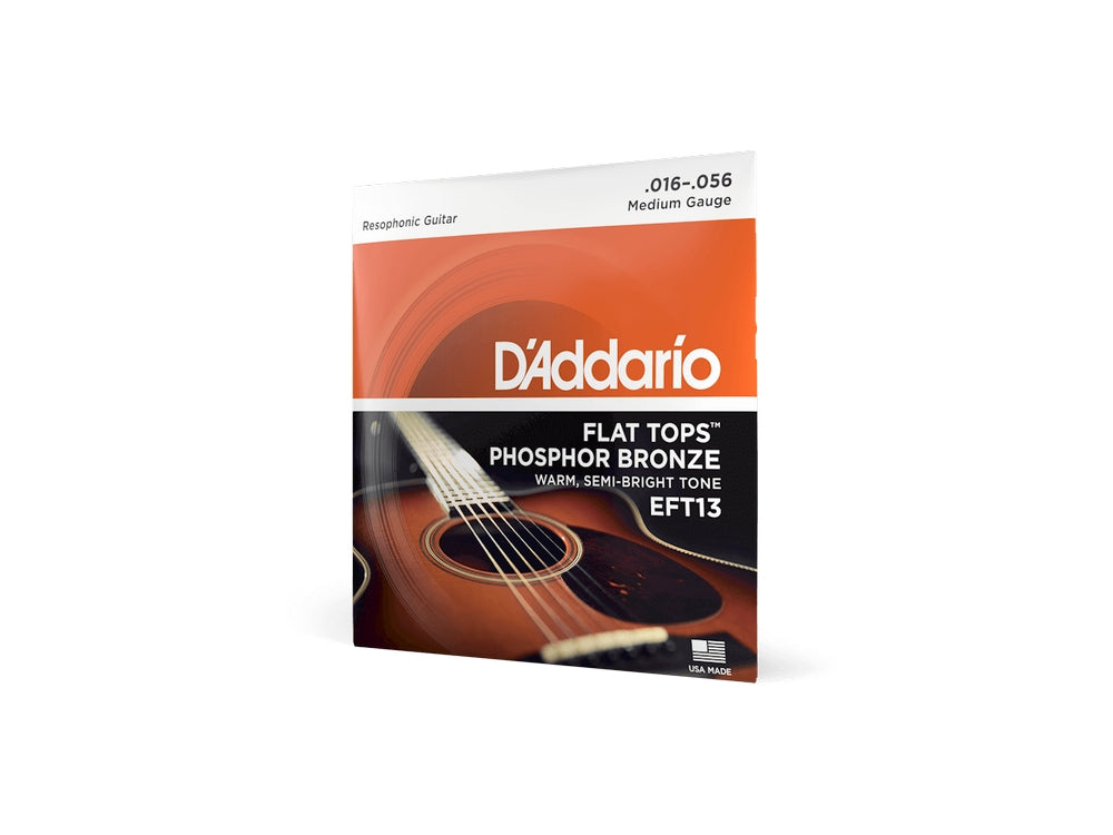 Dây Đàn Guitar Acoustic D'Addario EFT13 (Flat Tops Resophonic, 16-56)