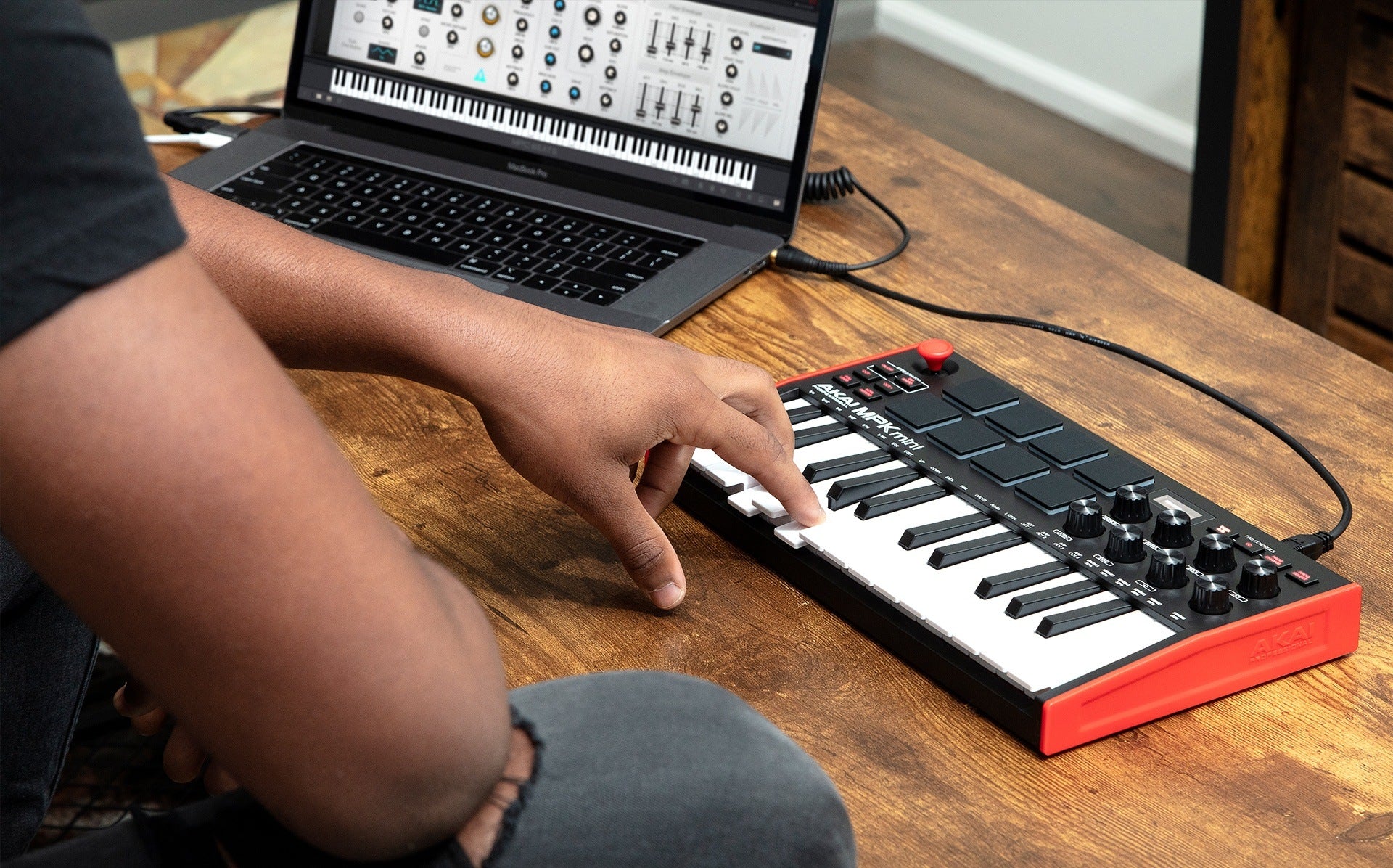 Akai MPK Mini Mk3 Compact Keyboard Controller, Red