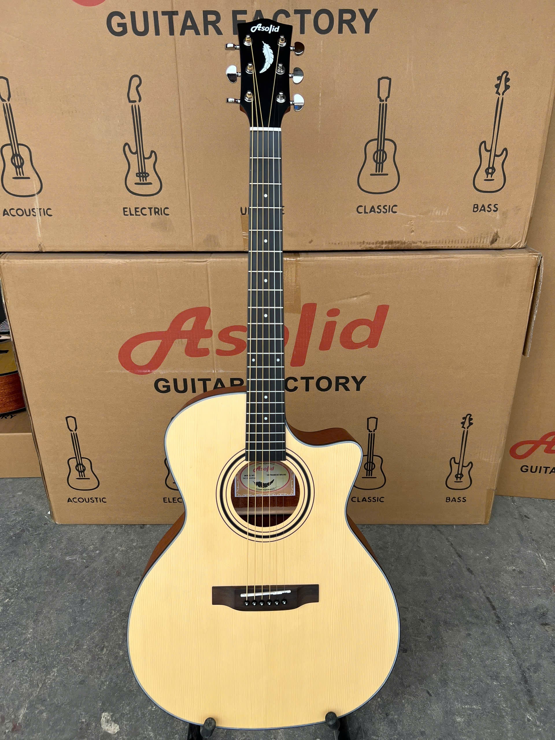 Đàn Guitar Acoustic Asolid 54CA Solid Top, Natural