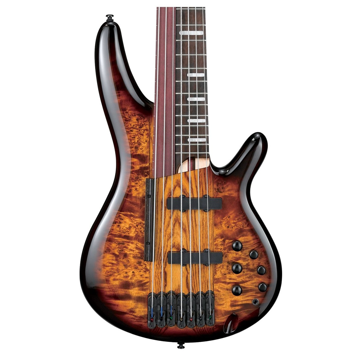 Guitar Bass Ibanez SRAS7, Indian Rosewood Fingerboard, Dragon Eyes Burst