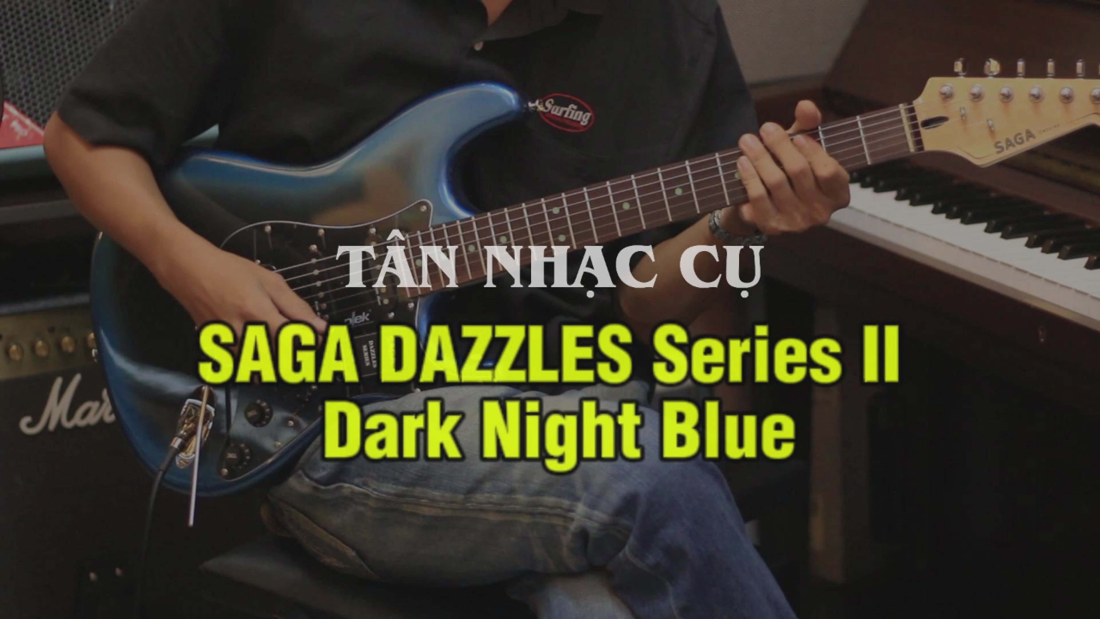 Load video: Đàn Guitar Điện  SAGA DAZZLES Series II - Dark Night Blue