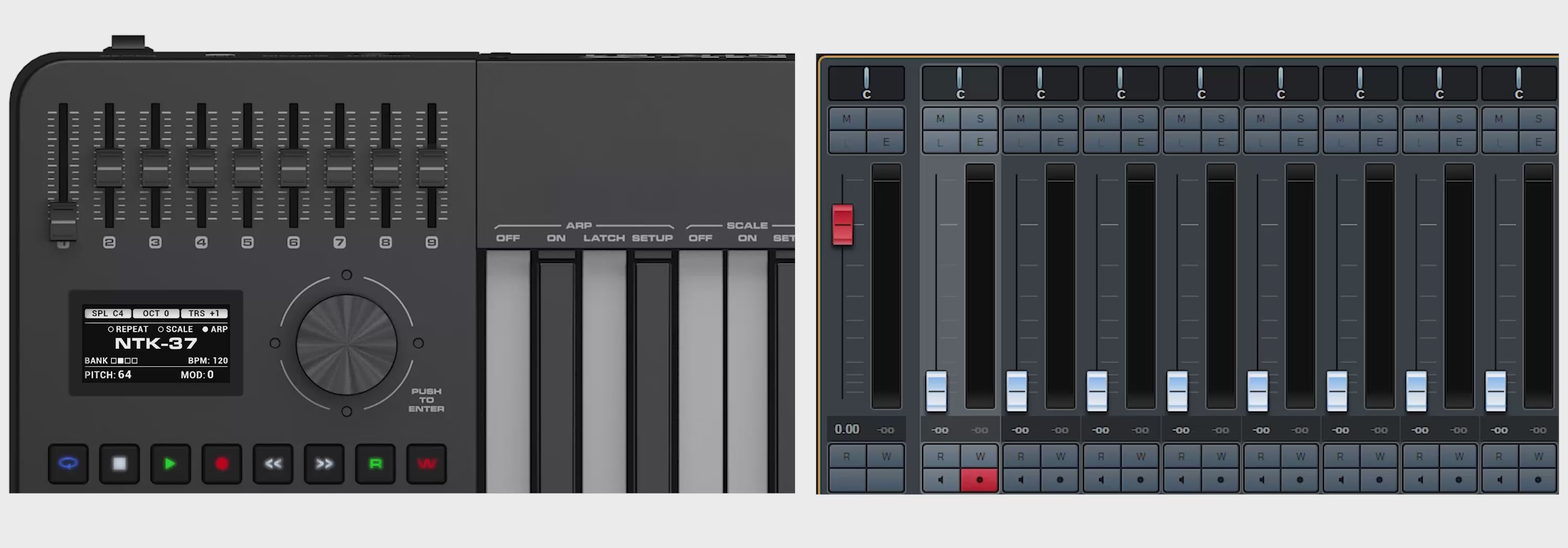 Load video: MIDI Keyboard Controller Nux NTK37, Black