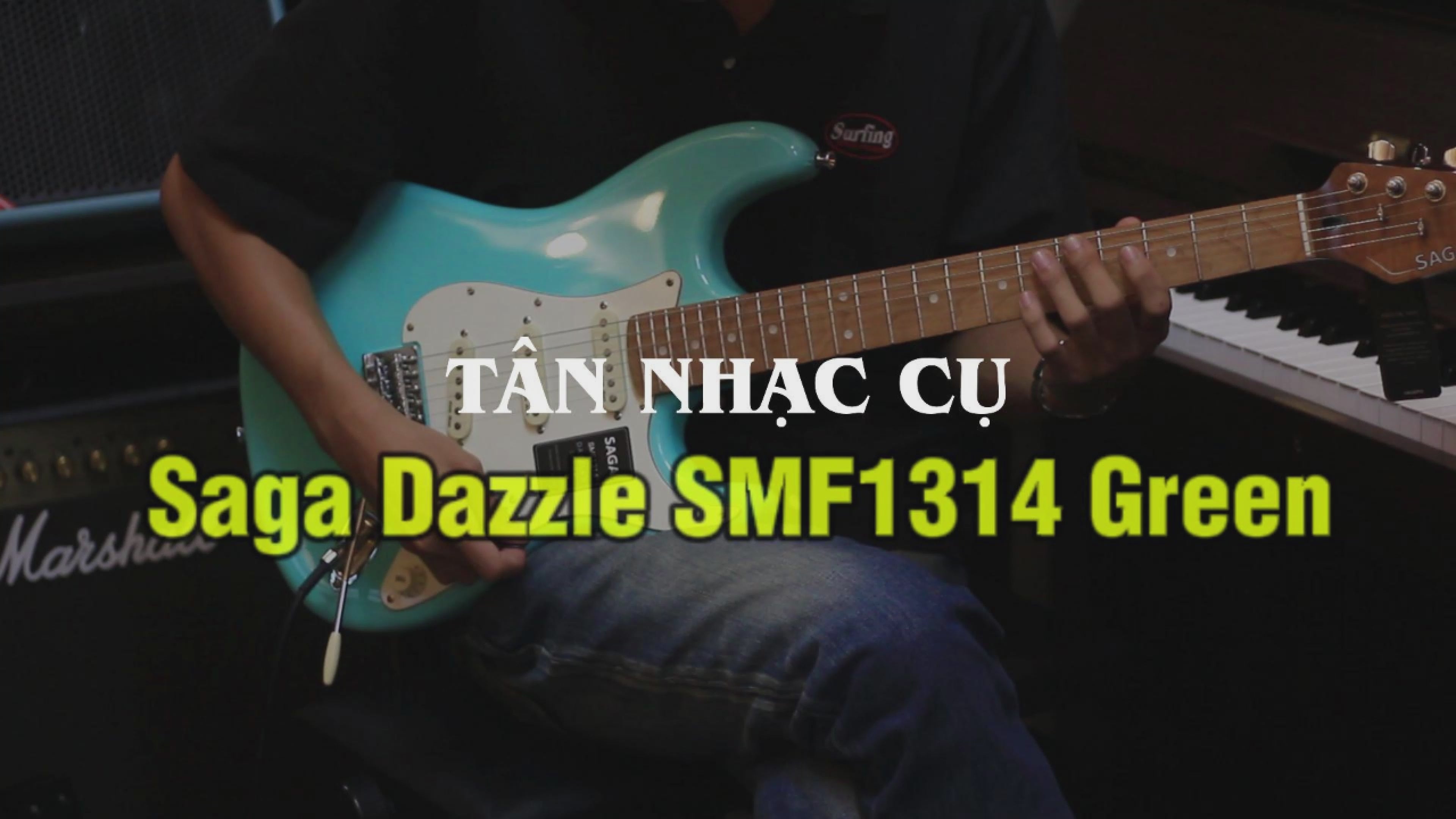 Load video: Đàn Guitar Điện Saga Dazzle SMF1314 Green