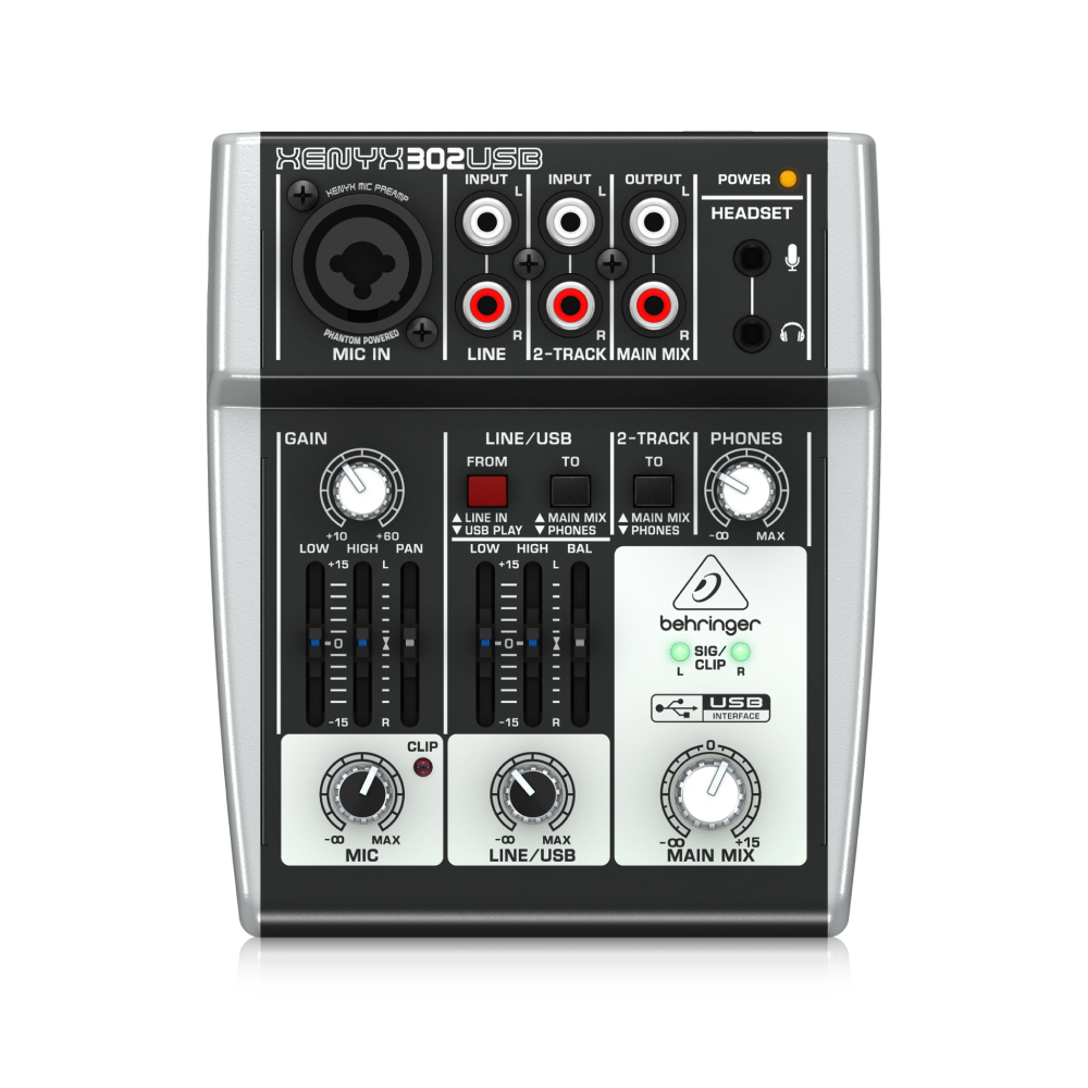 Behringer XENYX 302USB 3-Channel Mixer w/ USB, EU