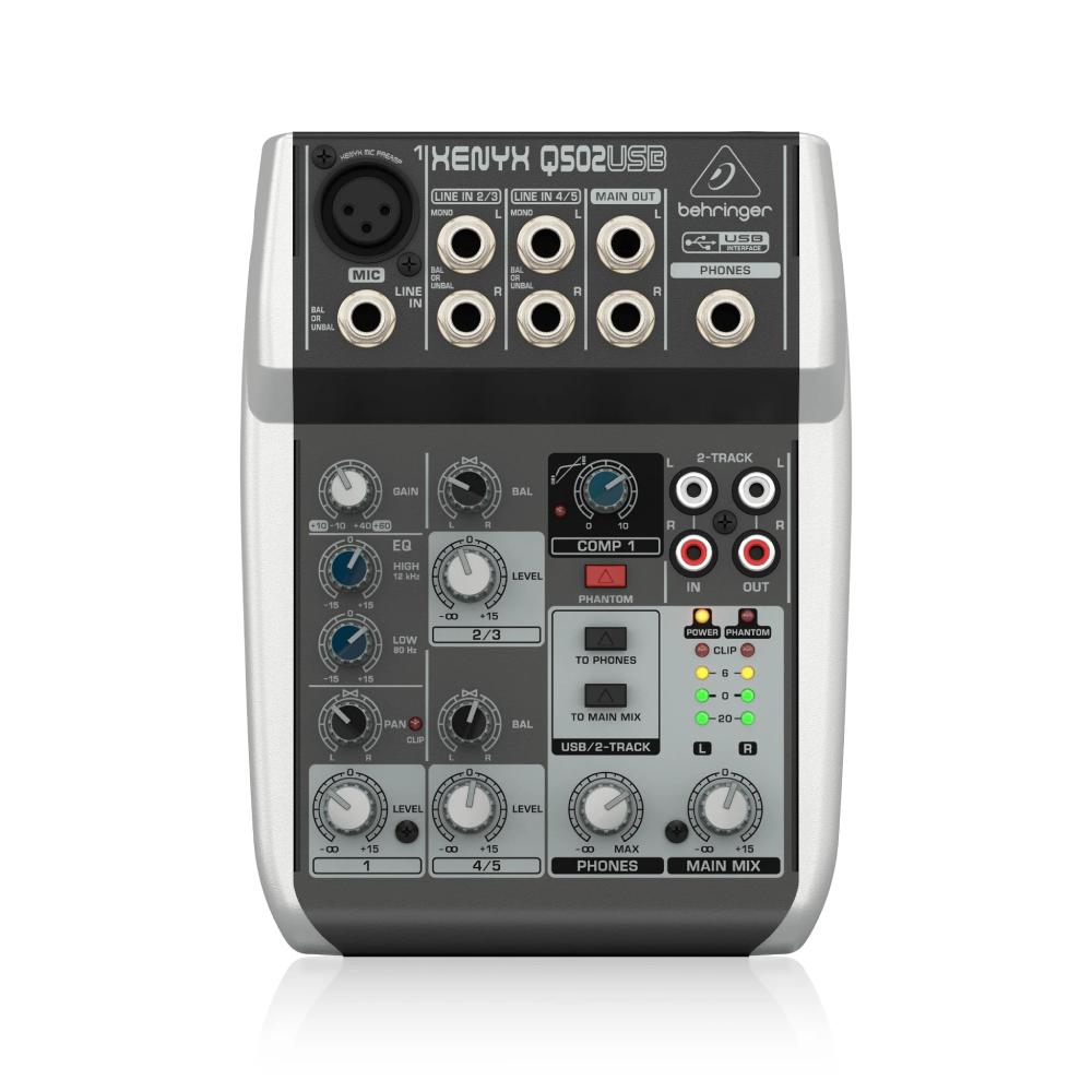 Behringer XENYX 502S Premium Analog 5-Input Mixer with USB Streaming Interface