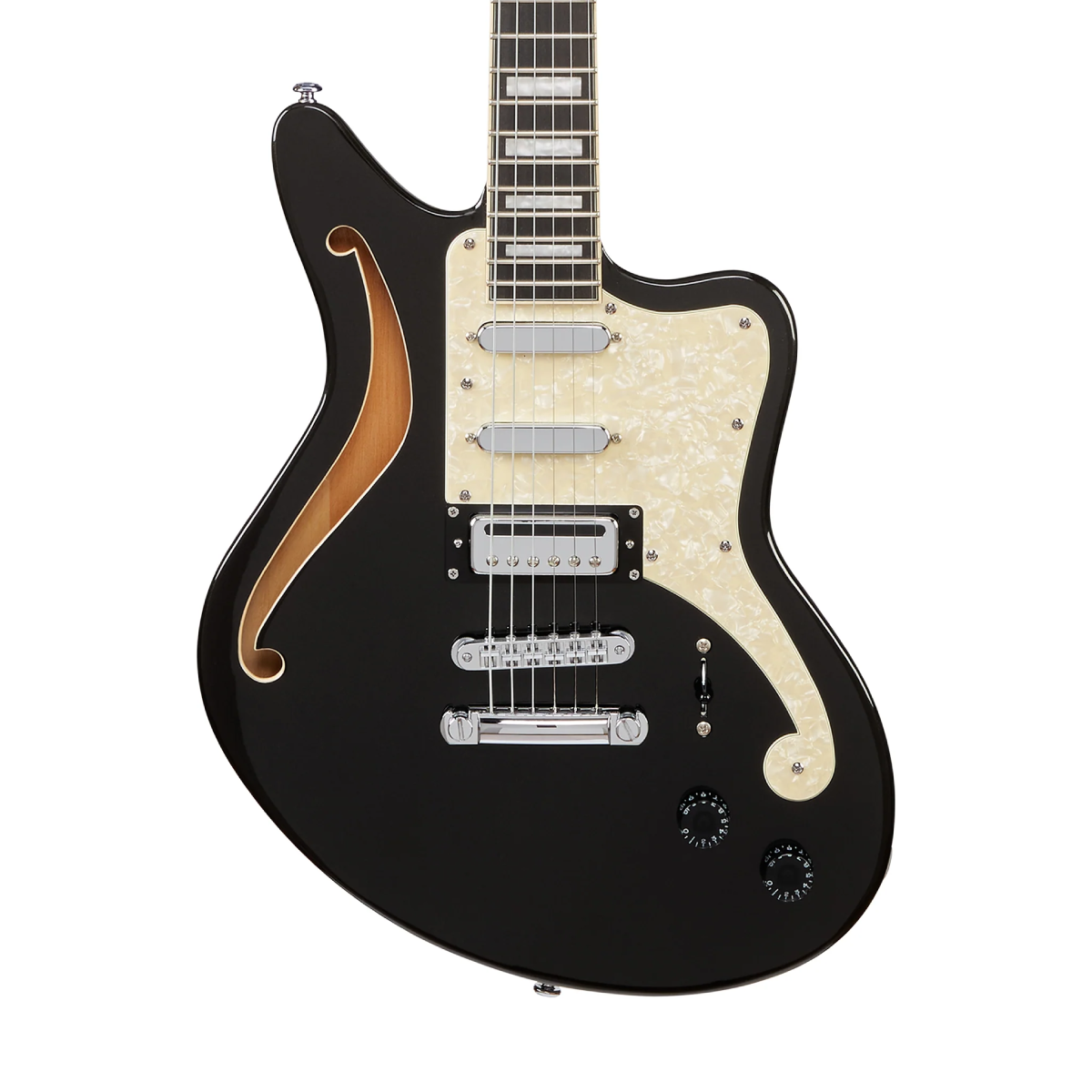 Đàn Guitar Điện D'Angelico Premier Bedford Semi Hollow, Black Flake