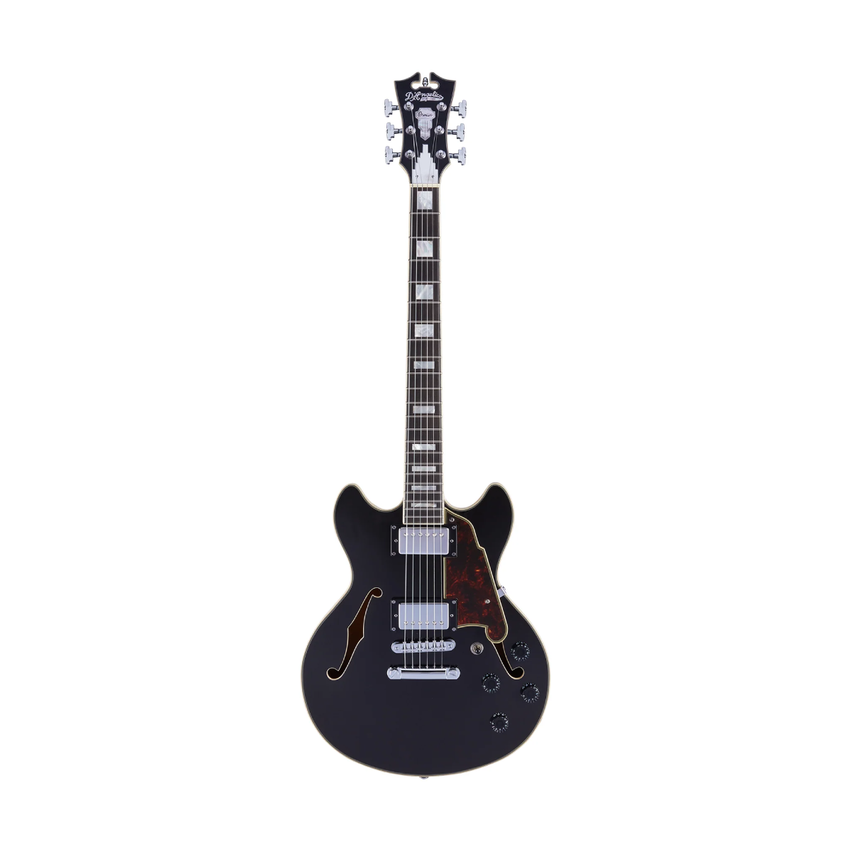 Đàn Guitar Điện D'Angelico Premier Mini DC Semi-Hollow, Black Flake