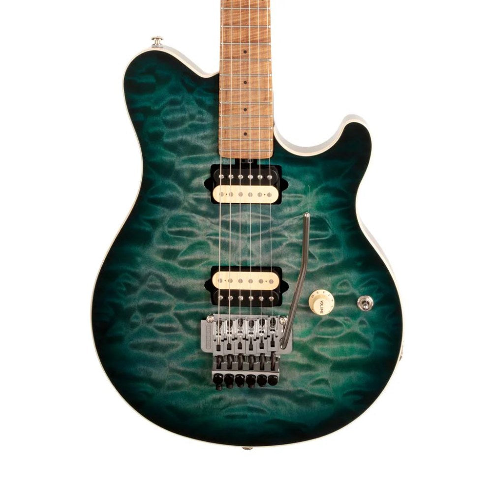Đàn Guitar Điện Ernie Ball Music Man Axis, Yucatan Blue Quilt