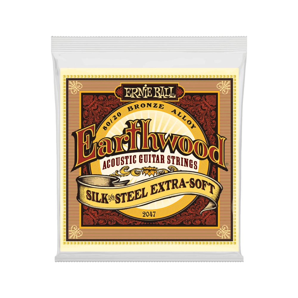 Dây Đàn Guitar Acoustic Ernie Ball Earthwood Silk and Steel Extra Soft 80/20 Bronze, 10-50