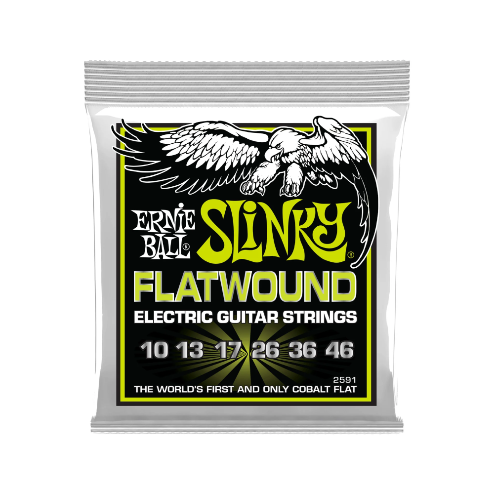 Ernie Ball Regular Slinky Flatwound Electric Guitar Strings, 10-46