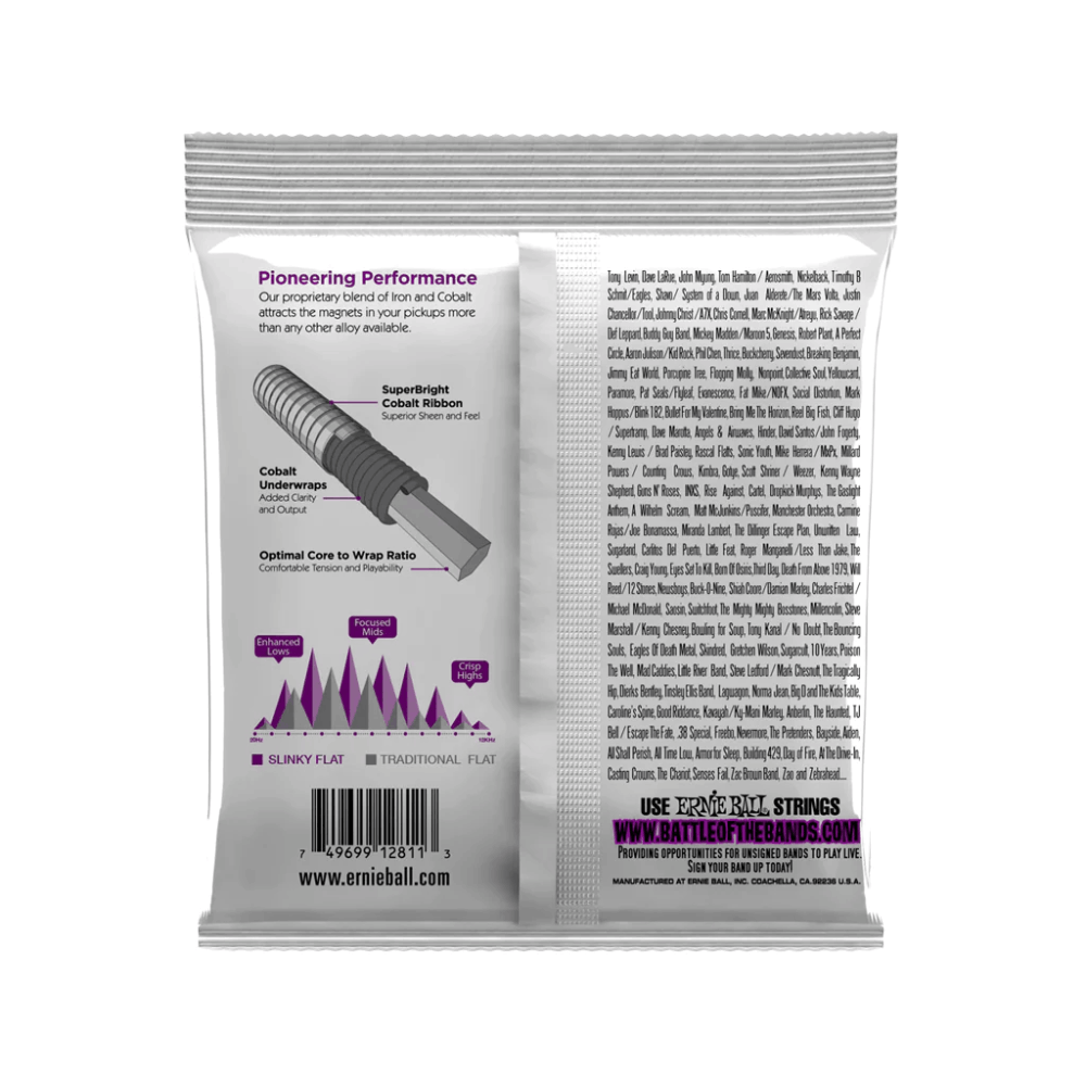 Dây Đàn Guitar Bass Ernie Ball Power Slinky Flatwound, 55-110