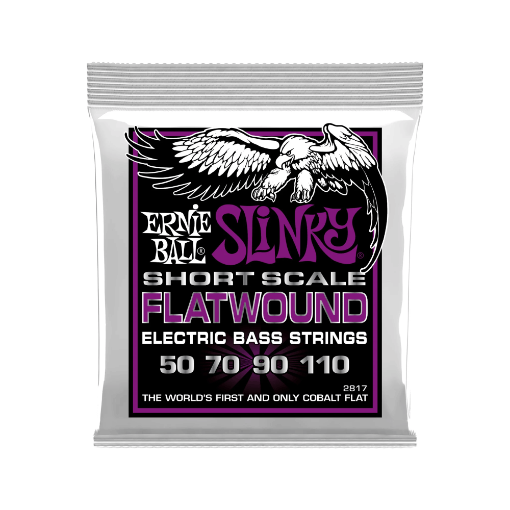 Dây Đàn Guitar Điện Ernie Ball Power Slinky Flatwound Short Scale, 50-110