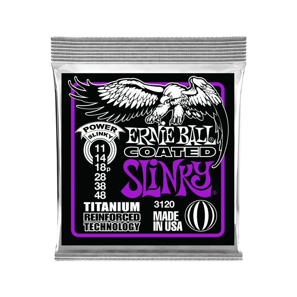 Dây Đàn Guitar Điện Ernie Ball Power Slinky Coated Titanium RPS, 11-48