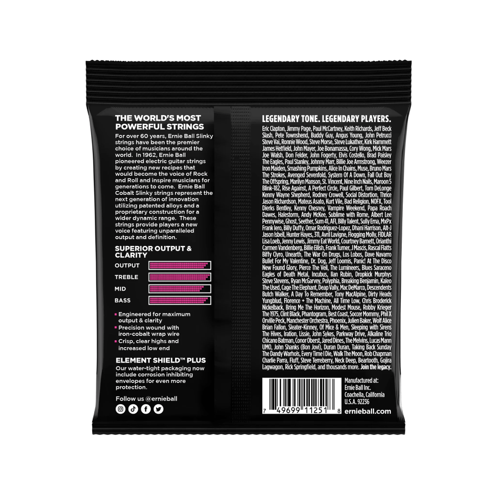 Dây Đàn Guitar Điện Ernie Ball Super Slinky Cobalt, 9-42, 3-Pack