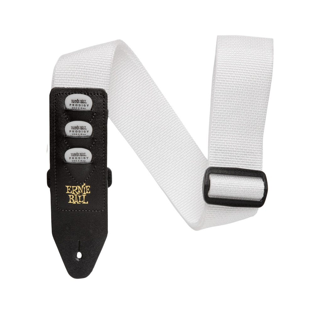 Dây Đeo Guitar Ernie Ball Pickholder Guitar Strap, White