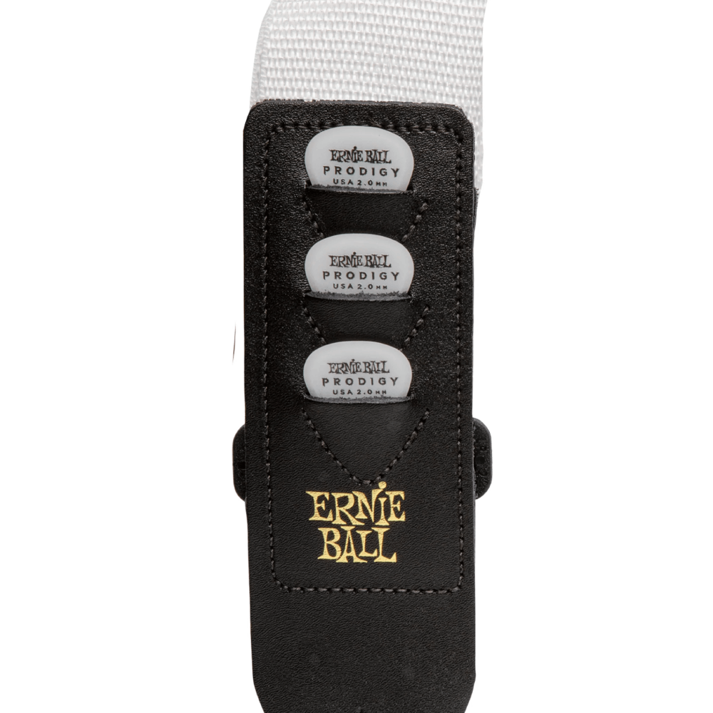 Dây Đeo Guitar Ernie Ball Pickholder Guitar Strap, White