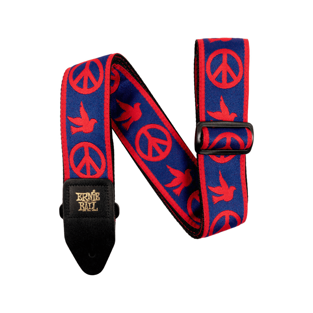 Dây Đeo Đàn Guitar Ernie Ball Peace Love Dove Jacquard, Red/Blue