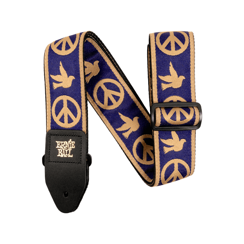 Dây Đeo Đàn Guitar  Ernie Ball Peace Love Dove Jacquard, Navy Blue/Beige