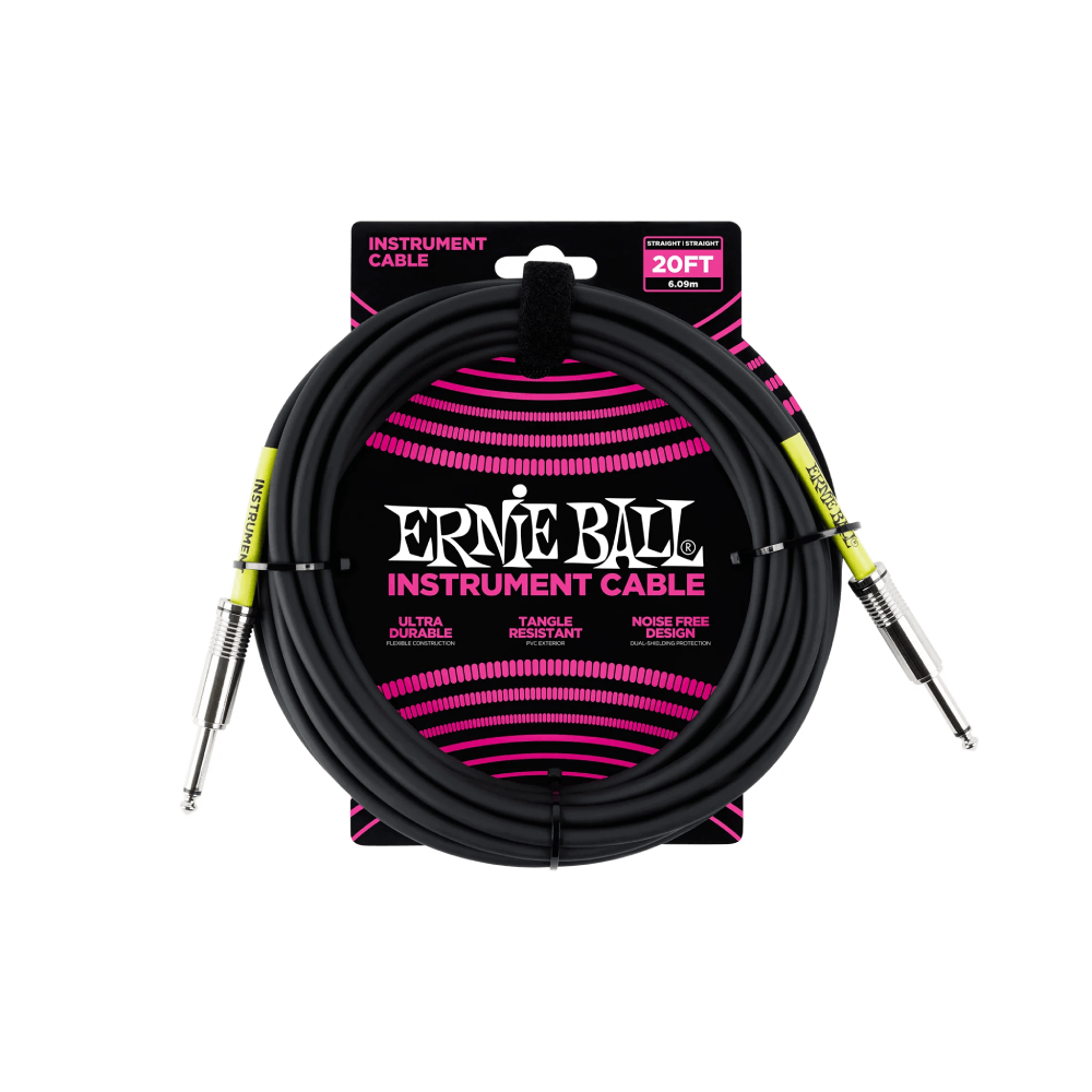 Dây Cáp Ernie Ball 20' Straight / Straight Instrument Cable Black