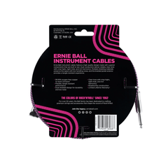 Dây Cáp Ernie Ball 25FT Braided Straight to Angle Instrument, Black/Purple