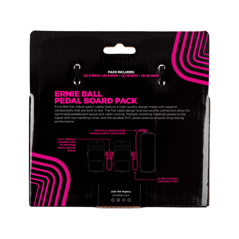 Dây Cáp Ernie Ball Multipack Right Angle to Right Angle Flat Ribbon Pedalboard Patch 