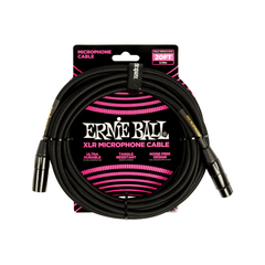 Dây Cáp Ernie Ball 20FT Braided Male to Female XLR Microphone, Black