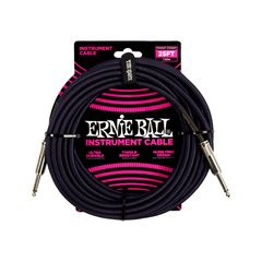 Dây Cáp Ernie Ball 25FT Braided Straight to Straight Instrument, Purple Black