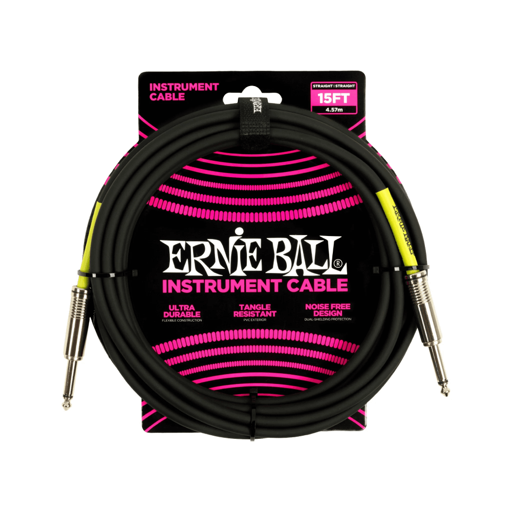 Dây Cáp Ernie Ball 15FT PVC Straight to Straight Instrument, Black