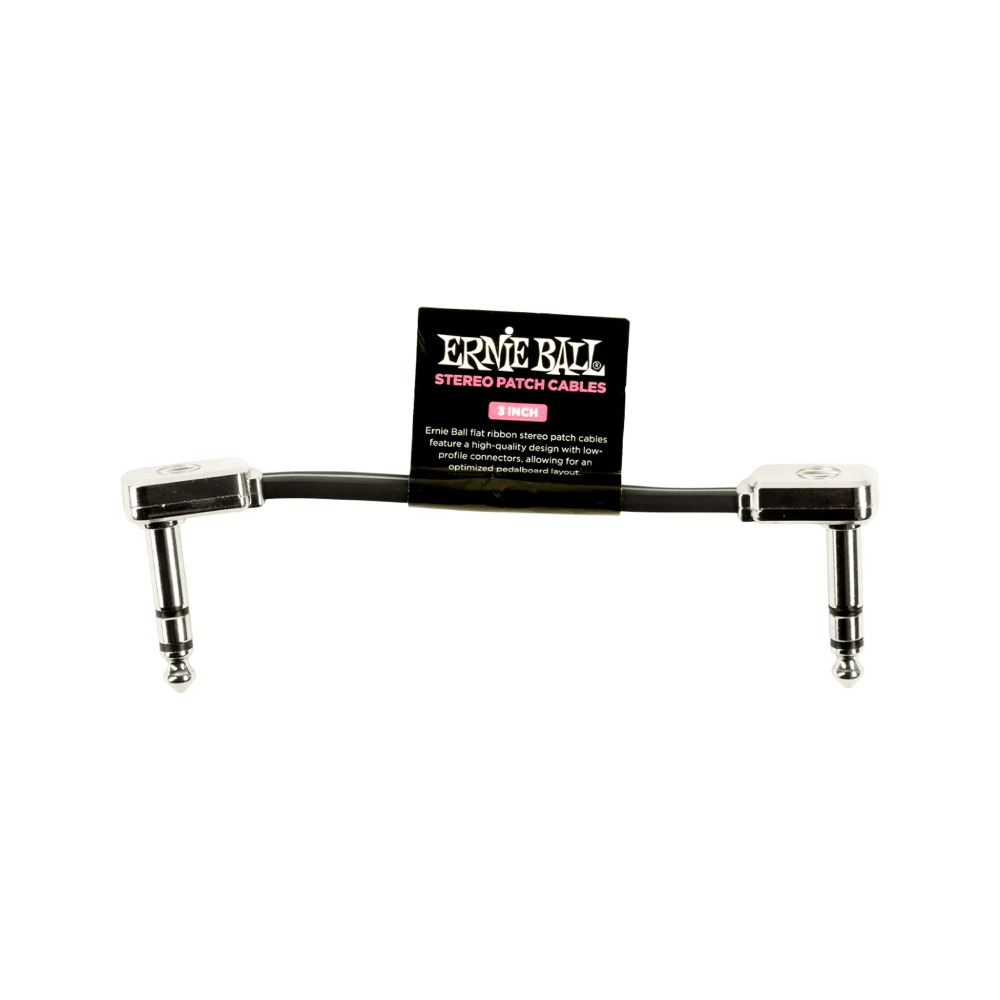 Dây Cáp Ernie Ball 3 inch Single Flat Ribbon Stereo Patch, Black