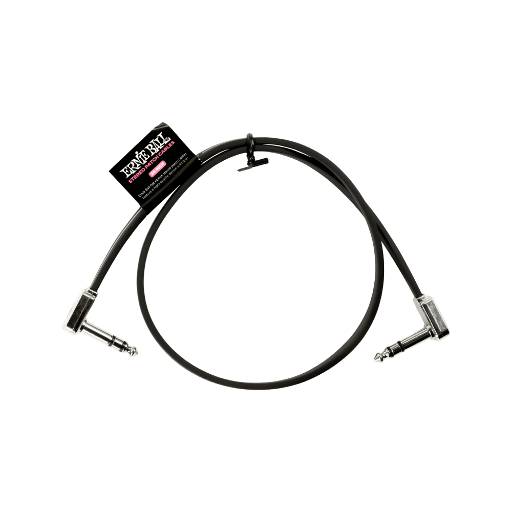 Dây Cáp Ernie Ball 24 inch Single Flat Ribbon Stereo Patch, Black
