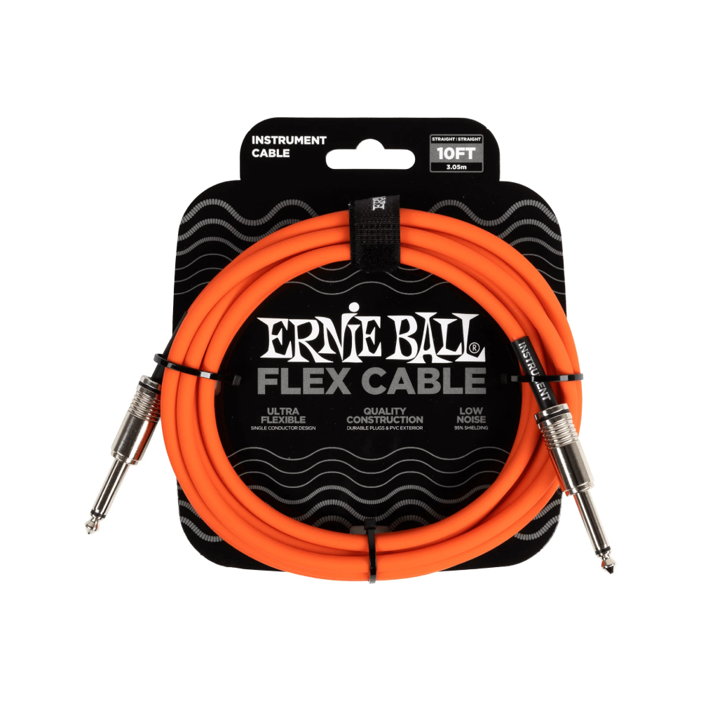 Dây Cáp Ernie Ball 10FT Flex Straight to Straight Instrument, Orange