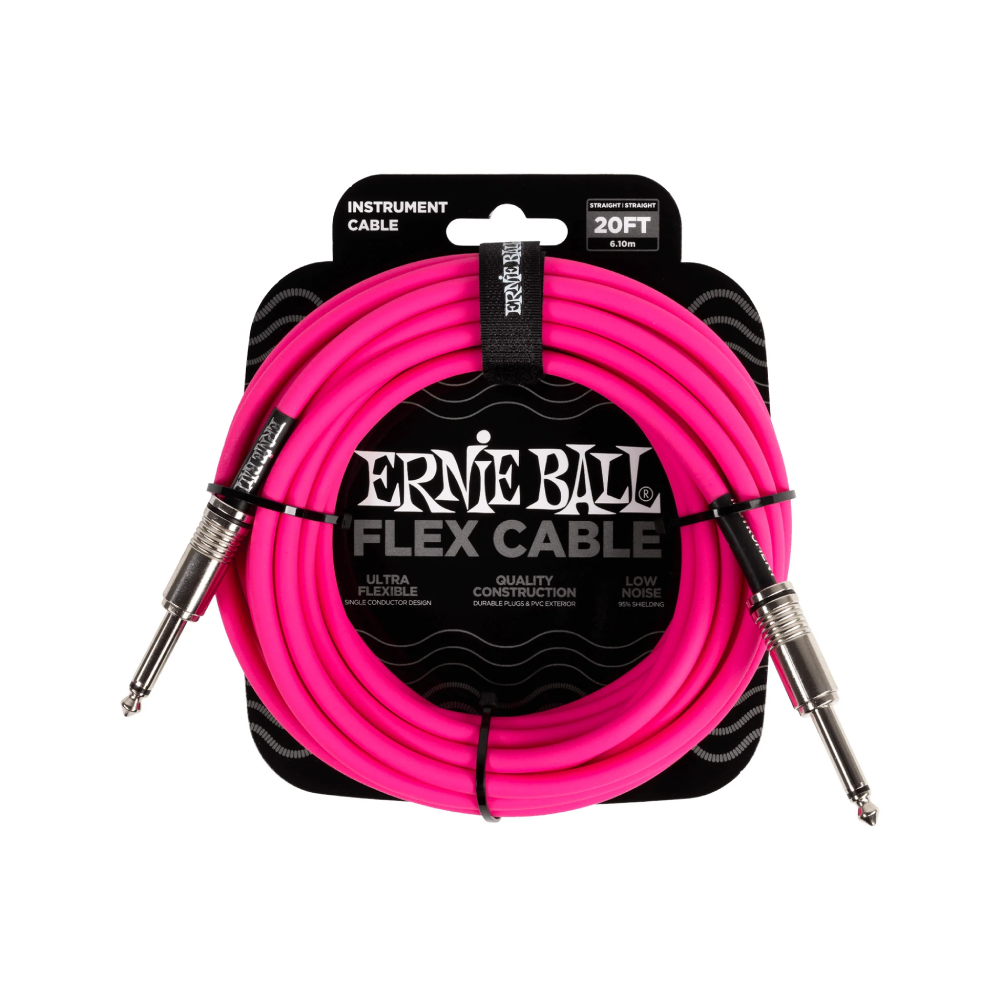 Dây Cáp Ernie Ball 20FT Flex Straight to Straight Instrument, Pink