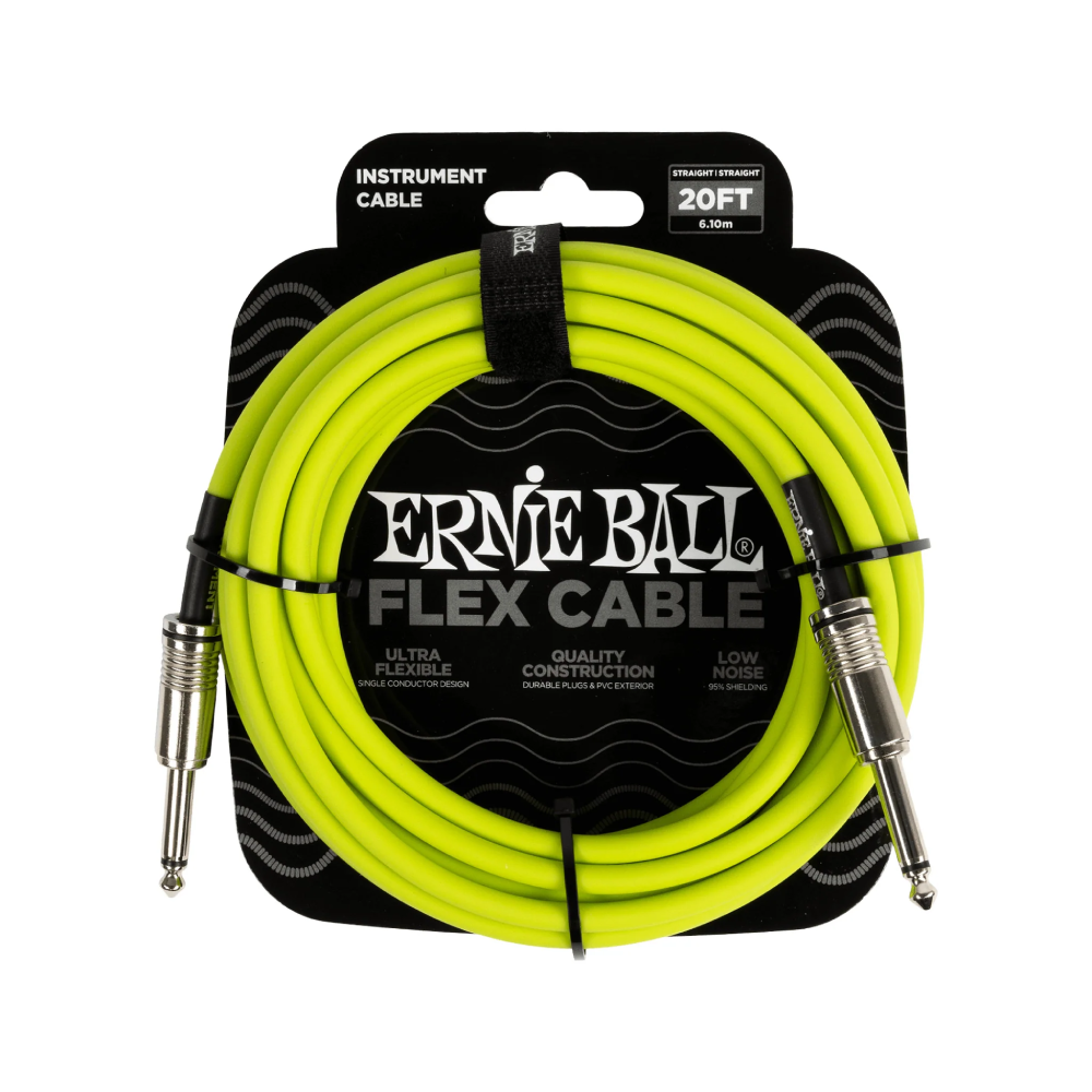 Dây Cáp Ernie Ball 20FT Flex Straight to Straight Instrument, Green