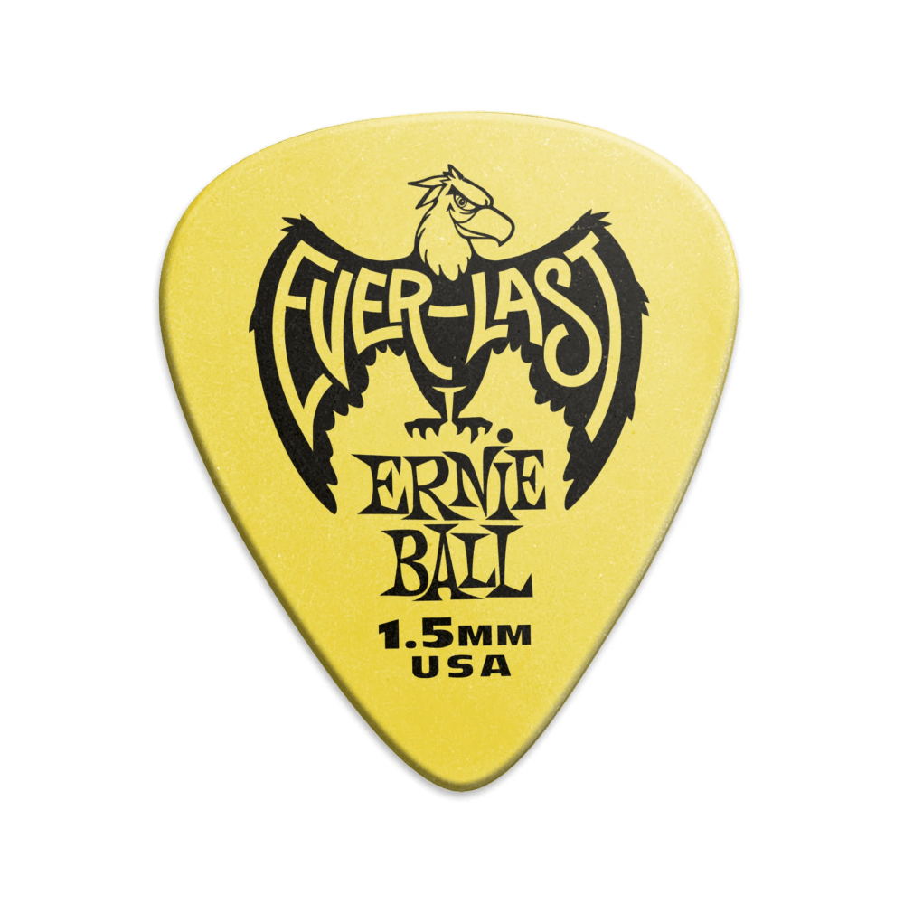 Pick Guitar Ernie Ball Everlast Delrin 1.5mm, Yellow, 12-Pack