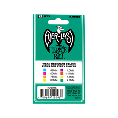 Pick Guitar Ernie Ball Everlast Delrin 2.0mm, Teal, 12-pack