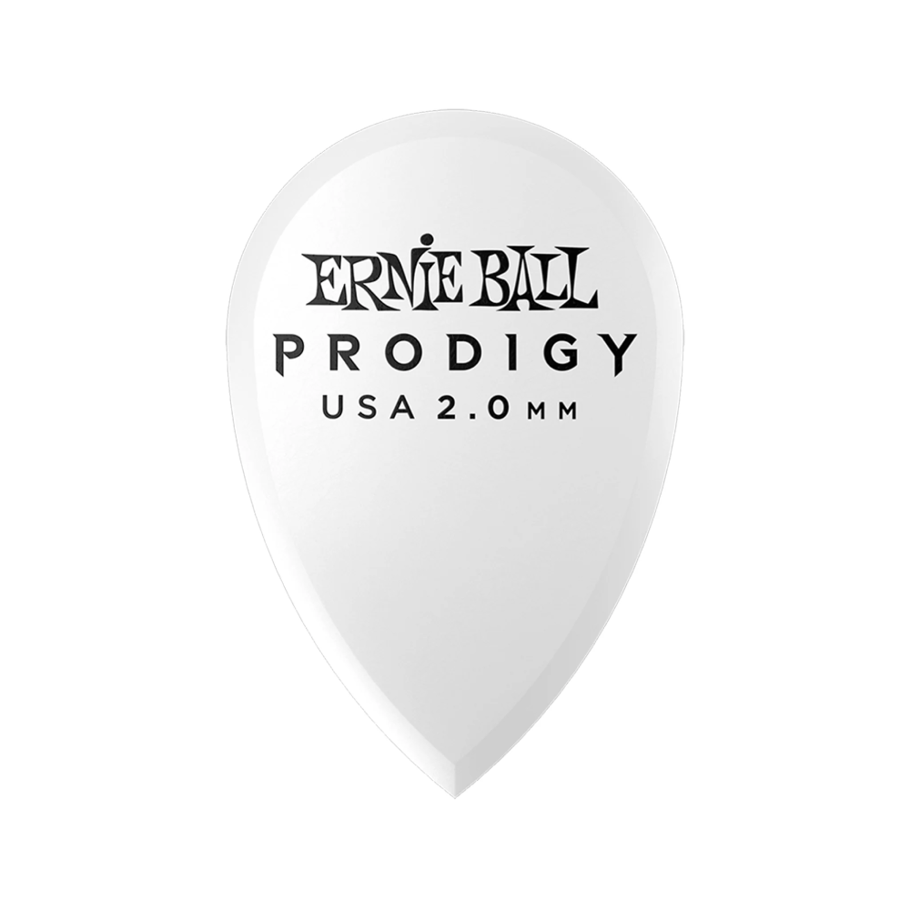 Guitar Pick Ernie Ball 2.0mm Teardrop Prodigy, 6-Pack, White