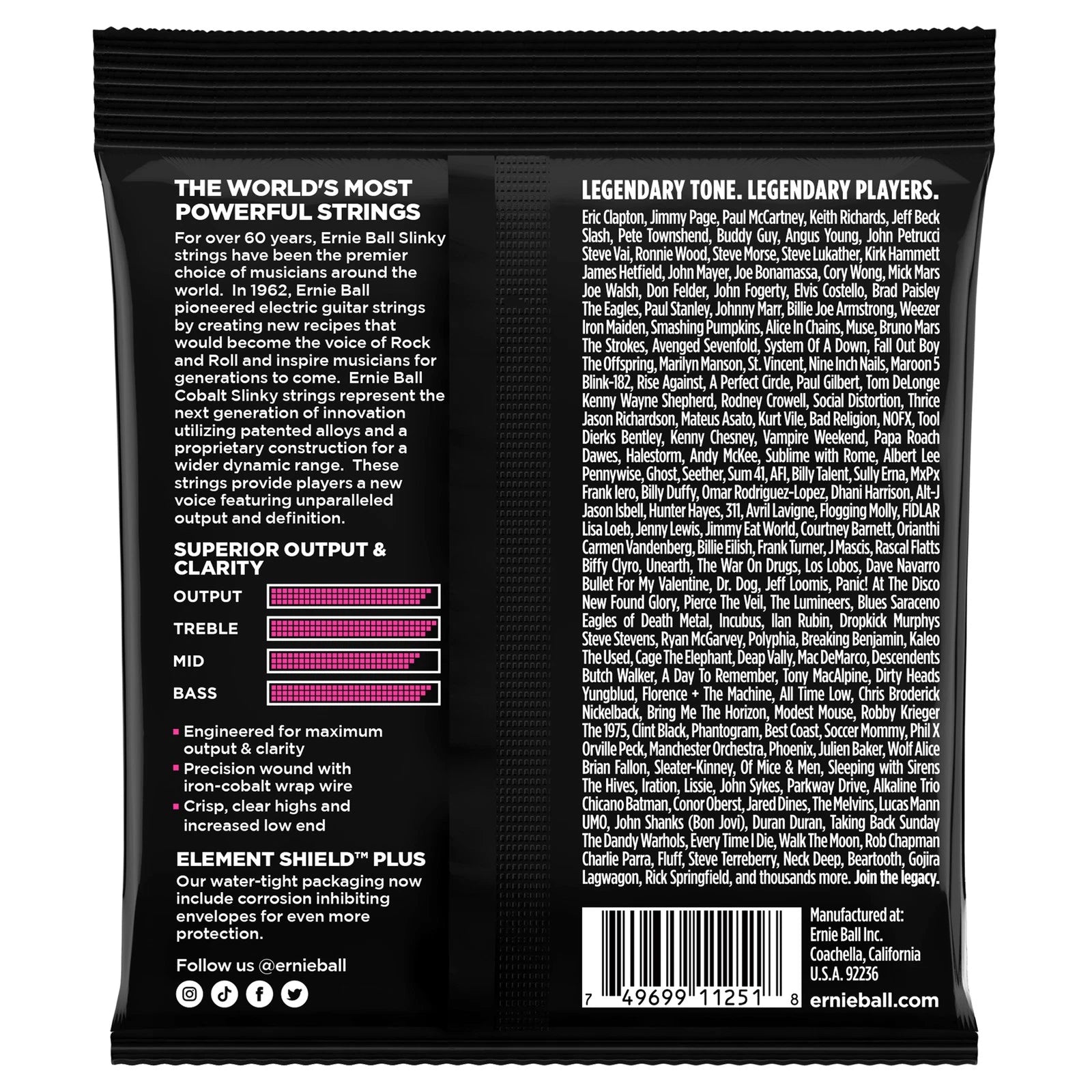 Dây Guitar Điện Ernie Ball Cobalt Super Slinky 9-42 (Pack 3 bộ)