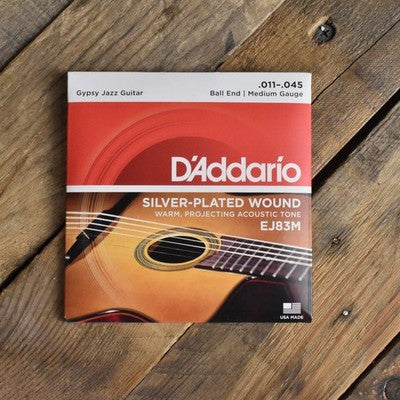Dây Đàn Guitar Gypsy Jazz D'Addario EJ83M (Silver Wound, Ball End, Medium 11-45)