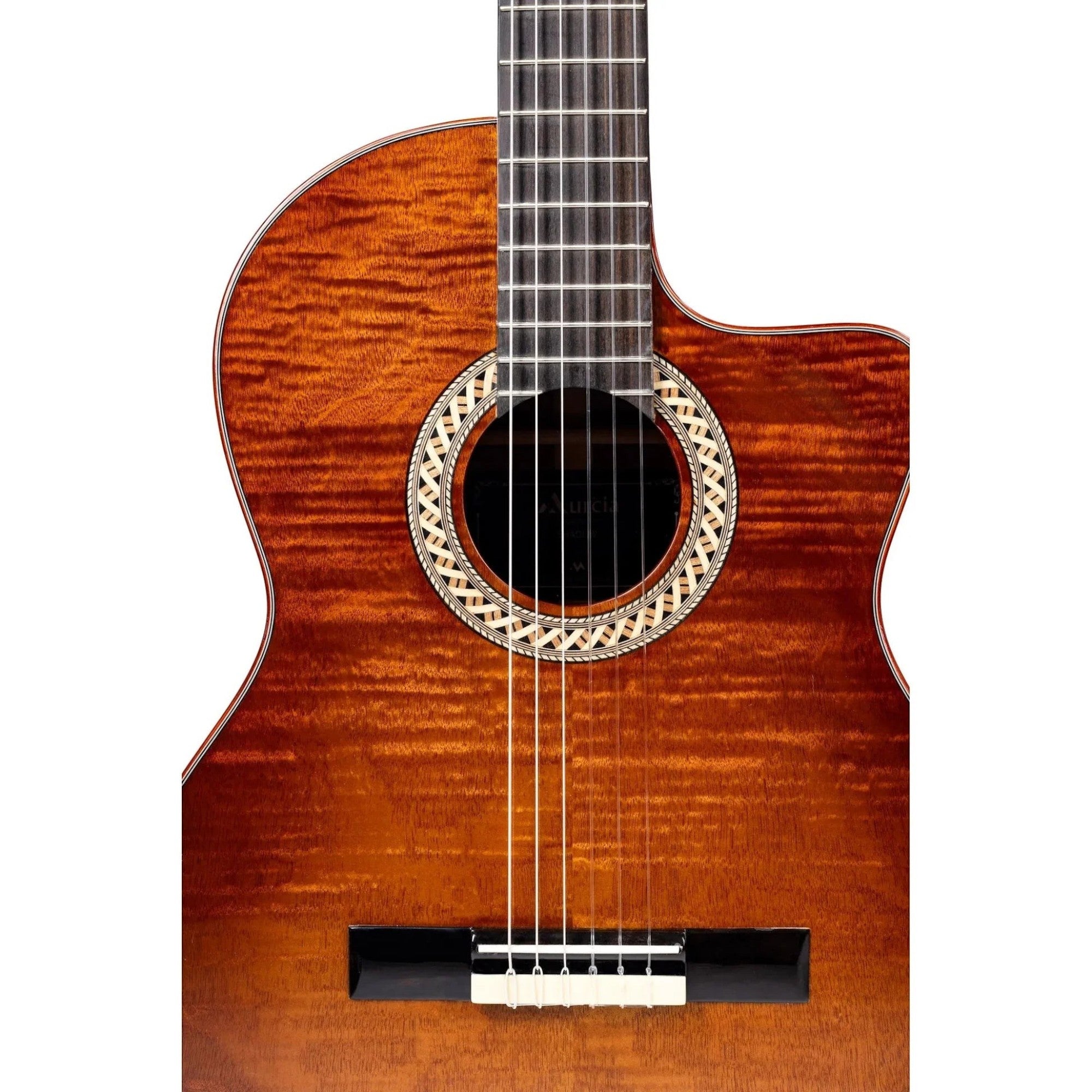 Đàn guitar classic TÂN NHẠC CỤ Murcia Fusion Shadow dáng cutaway với mặt top gỗ Spruce phủ veneer Okoume vân gỗ sang trọng